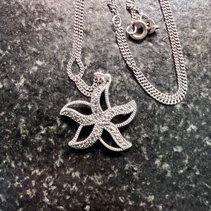 Silver starfish charm with 16”-18” inch chain.